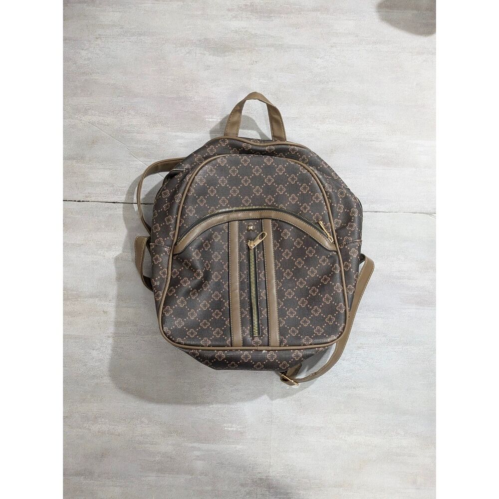 Jolene Couture Brown Monogram Shoulder Bag Backpack